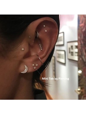 Heppii Mini Tektaş Cerrahi Çelik Piercing  Tragus Helix Kıkırdak Conch Gümüş Renk 8 mm