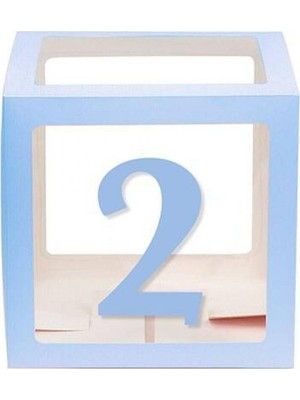 Şeffaf Kutu Rakam Mavi 2