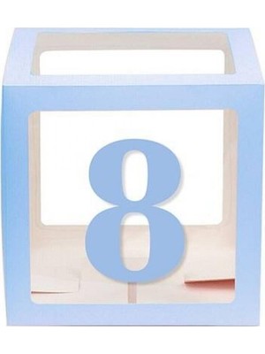 Şeffaf Kutu Rakam Mavi 8