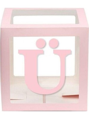 Kidspartim Şeffaf Kutu Harf Pembe Ü
