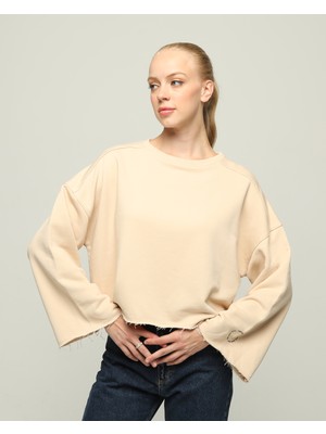 Owut Collection Kadın Basic Bisiklet Yaka Düz Oversize Salaş Bol Kesim Sweatshirt