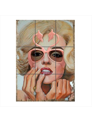 Bedeko Gözlüklü Marilyn 9 Parça Puzzle Tablo