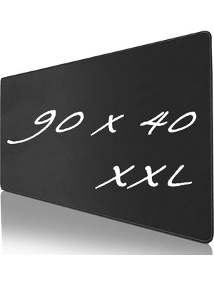Soillium Kenar Dikişli Düz Şık Tasarım Siyah Kaydırmaz 90CMX40CM Siyah Mause Ped Gaming Oyuncu Mouse Pad Mousepad Klavye Fare Altlığı