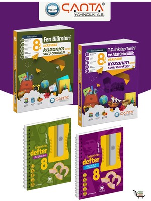 Çanta Yayınları 8. Sınıf Fen Bilimleri- Tc Inkilap ve Atatürkçülük Etkinlikli Beceri Temelli Soru Bankası ve Akıllı Defter Seti 4 Eser