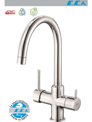 ECA Dual Flow Çift Akışlı Kuğu Model Eviye Mutfak Lavabo Bataryası E.C.A 102118137