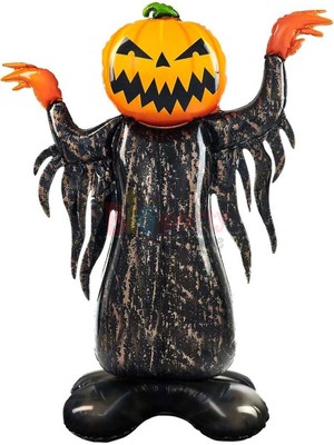 Kidspartim Halloween Ayaklı Balkabağı Korkuluk Folyo Balon 115X90 cm