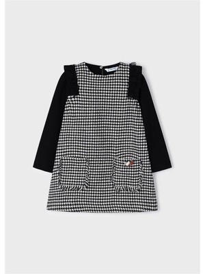 Mayoral Kız Çocuk Kaz Ayağı Desenli Elbise