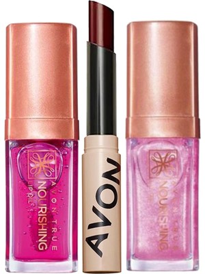 AVON True Nourishing ikili Dudak Yağı ve Plum Tinted Dudak Balmı Paketi