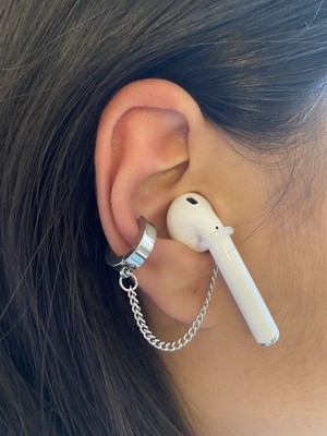 Takıconcept Cerrahi Çelik Paslanmaz Sıkıştırmalı Kıstırmalı Halka Airpods Kulaklık Küpesi