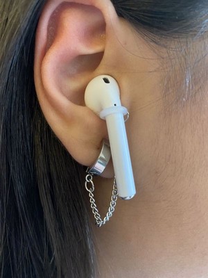 Takıconcept Cerrahi Çelik Paslanmaz Sıkıştırmalı Kıstırmalı Halka Airpods Kulaklık Küpesi