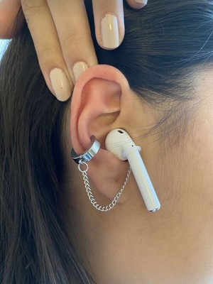 Takıconcept Cerrahi Çelik Paslanmaz Sıkıştırmalı Kıstırmalı Halka Airpods Kulaklık Küpesi