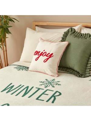 Bella Maison Winter Pamuklu Çift Kişilik Battaniye Yeşil (180X220 Cm)