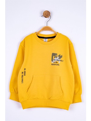 NK Kids Erkek Bebek Baskılı Basic Sweatshirt 45625 Hardal