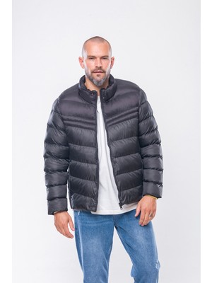 Kevin K232 Erkek Siyah Şişme Mont