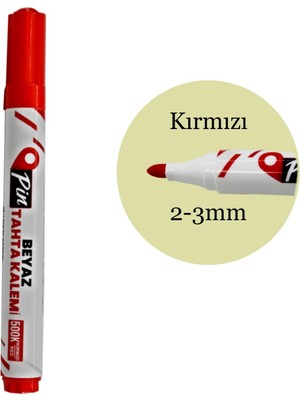 Pin Doldurulabilir Beyaz Tahta Kalemi Kırmızı 2-3mm Yazı Kalınlığı 1 Adet Tekil Ürün