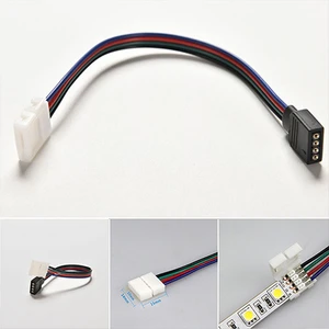 LED Konnektör Ekleme Soket Rgb 4 Pin Dişi ve LED Ekleme K62 10 Adet