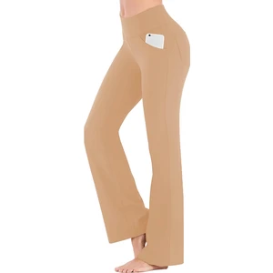 Ghassy Co. Kadın Bootcut Yüksek Bel Yoga Egzersiz 4 Cepli Karın Kontrolü Ispanyol Paça Tayt