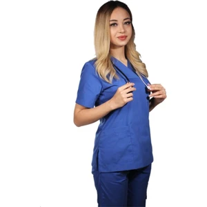 Saks Mavi Hemşire Forması Scrubs