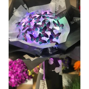 Sudem Çiçek Evi LED Işıklı Kelebek Buketi