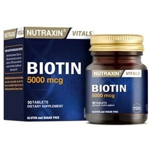 Biotin 5000 mg 30 Tablet  Biotin İçeren Takviye Edici Gıda