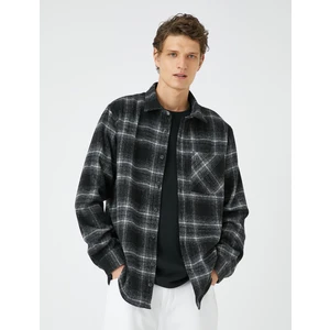 Oduncu Gömleği Cep Detaylı Klasik Yaka Uzun Kollu