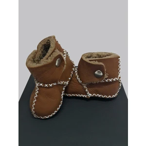 Bebek Deri Çift Çıtçıtlı Bebek İlk Adım Ayakkabısı Patiği NG3026