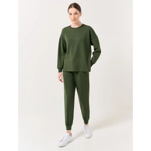 Jimmy Key Haki Yüksek Bel Dar Paça Cepli Jogger Pantolon
