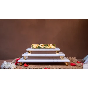 Pietro Di Marble Ayaklı 3'lü Mermer Peynir Standı