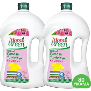 Mom's Green 2'li Set Mom's Green Bitkisel Çamaşır Deterjanı  Kır Çiçekleri 1500 ml*2 // 80 Yıkama