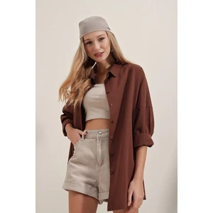 Oversize Uzun Basic Gömlek DS22YB113900