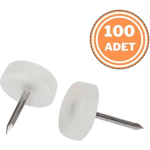 100 Adet Çivili Pabuç Poligrit Beyaz Mobilya Zemin Koruyucu