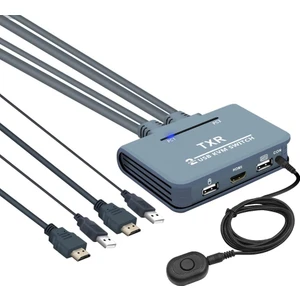 4732 HDMI Kvm Switch 2 Port USB 2 Pc Tek Kasa Klavye Mouse Kontrol Çoklayıcı