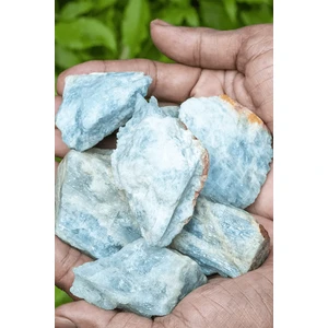 Tesbih Atölyesi Sertifikalı Ham Işlenmemiş Doğal Akuamarin Taşı Kütle (4-5 Cm)