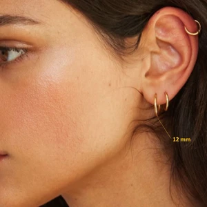 12 mm Gold Cerrahi Çelik Düz Halka Helix Piercing Lob Kıkırdak Rook Daith Conch
