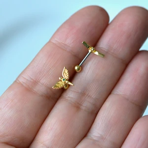 Anka Kuşu Helix Piercing Kıkırdak Cerrahi Çelik Gold Renk