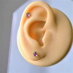 Cerrahi Çelik Pembe Çilek Piercing Helix Lob Kıkırdak Tragus