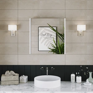 Banos Banyo Kulpsuz Tek Kapaklı Mat Beyaz Mdf 60 Cm Aynalı Banyo Üst Dolabı