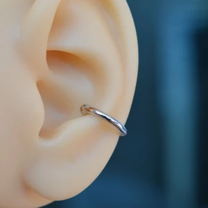 Günlük Kullanım Düz Silver Earcuff Sıkıştırmalı Kıkırdak Küpesi