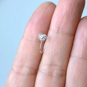 925 Ayar Gümüş Kalp Figürlü Sıkıştırmalı Hızma Kadınlar İçin Pratik Kullanım