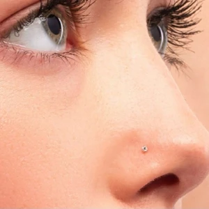 Cerrahi Çelik Gold Renk Tek Taş Burun Piercingi Nostril Screw Çelik Hızma