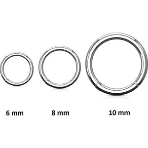 Düz Silver Renk Halka Cerrahi Çelik Piercing Takımı 3'lü Set