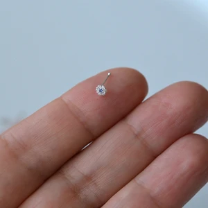 925 Ayar Gümüş Mini Nazar Çiçek Hızma Nazarlı Burun Piercing