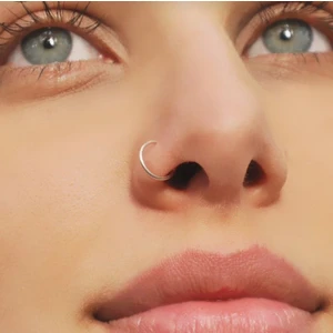 925 Ayar Gümüş Halka Hızma Burun Piercing 9 mm