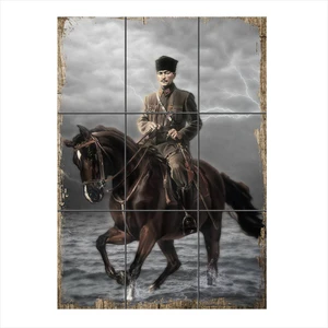 Mustafa Kemal Atatürk 9 Parça Puzzle Tablo