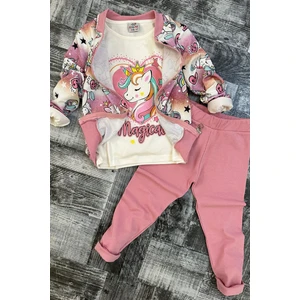 Kız Çocuk Unicorn Magical Lıve Pembe Taytlı Takım