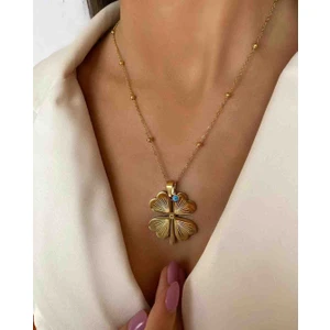 Mavi Deniz Accesories Mavidenizaccesories Çelik Yonca Kolye Dorikalı Nazarli Yonca Kolye
