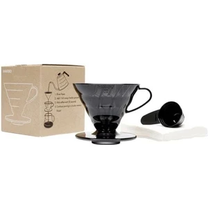 V60 02 Siyah Şeffaf Plastik Dripper ve 40’lı Filtre Kağıdı Seti