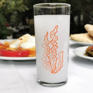 The Lucid Lab Orange Coral V2 / Turuncu Mercan Baskılı Paşabahçe Rakı Kadehi