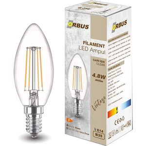 Dekoratif Rustik Mum Ampul E-14 Şeffaf 4 W