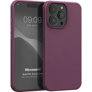 Matte Silicone Apple iPhone 15 Pro Kılıf Mor